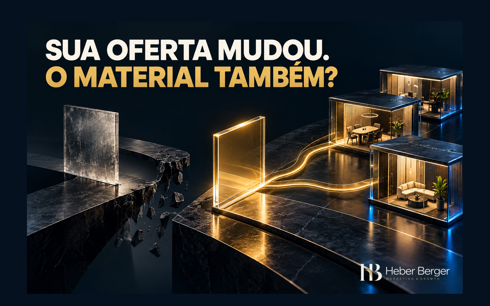 Uma placa comercial antiga é retirada enquanto a versão atual alimenta canais e equipes.